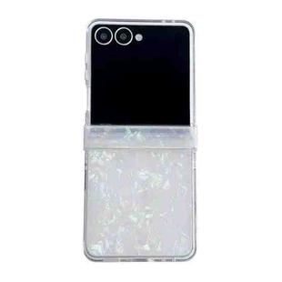 For Samsung Galaxy Z Flip7 5G Three-piece Set Pearlescent Shell Texture Phone Case(Beige)