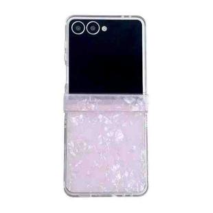 For Samsung Galaxy Z Flip7 5G Three-piece Set Pearlescent Shell Texture Phone Case(Pink)