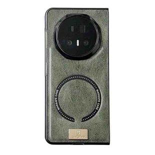 For Honor Magic V5 Crazy Horse Pattern MagSafe Magnetic Phone Case(Green)