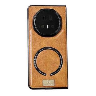 For Honor Magic V5 Crazy Horse Pattern MagSafe Magnetic Phone Case(Brown)