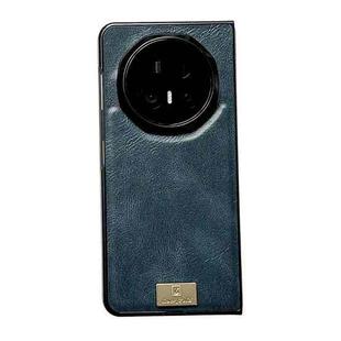 For Honor Magic V5 Crazy Horse Texture PU Phone Case(Blue)
