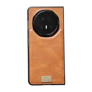 For Honor Magic V5 Crazy Horse Texture PU Phone Case(Orange)