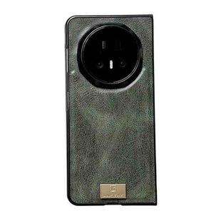 For Honor Magic V5 Crazy Horse Texture PU Phone Case(Green)