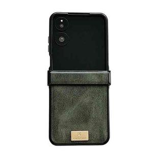 For Xiaomi Mix Flip 2 Crazy Horse Texture Three-stage Leather Phone Case(Green)