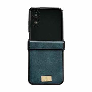 For Xiaomi Mix Flip 2 Crazy Horse Texture Three-stage Leather Phone Case(Blue)