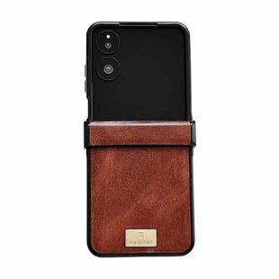 For Xiaomi Mix Flip 2 Crazy Horse Texture Three-stage Leather Phone Case(Red)
