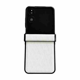 For Xiaomi Mix Flip 2 Three Parts Vertical Texture Protective Phone Case(White)