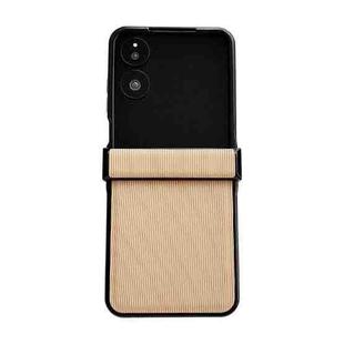 For Xiaomi Mix Flip 2 Three Parts Vertical Texture Protective Phone Case(Khaki)