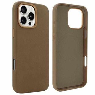For iPhone 16 Pro Max VIETAO Suede MagSafe PU Leather Phone Case(Dark Brown)