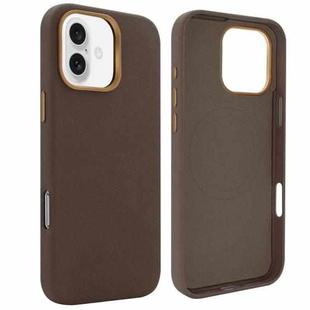 For iPhone 16 VIETAO Suede MagSafe PU Leather Phone Case(Coffee Brown)