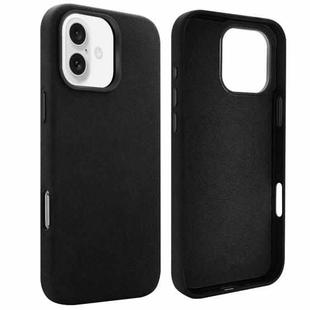 For iPhone 16 VIETAO Suede MagSafe PU Leather Phone Case(Black)