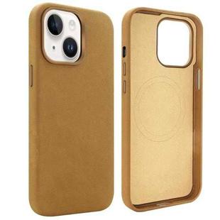 For iPhone 15 VIETAO Suede MagSafe PU Leather Phone Case(Light Brown)