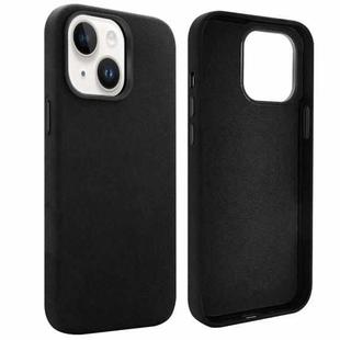 For iPhone 15 VIETAO Suede MagSafe PU Leather Phone Case(Black)