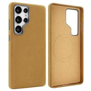 For Samsung Galaxy S25 Ultra 5G VIETAO Suede MagSafe PU Leather Phone Case(Light Brown)