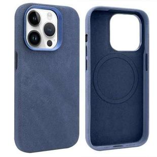 For iPhone 13 Pro Max VIETAO Retro Denim Texture PU Leather MagSafe Phone Case(Dark Blue)