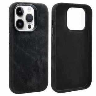 For iPhone 13 Pro Max VIETAO Retro Denim Texture PU Leather MagSafe Phone Case(Black)