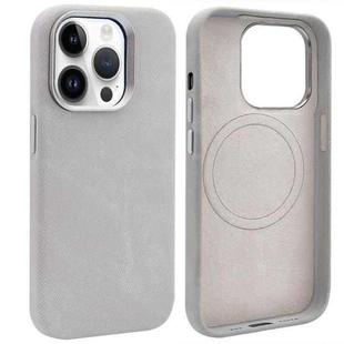 For iPhone 13 Pro VIETAO Retro Denim Texture PU Leather MagSafe Phone Case(Silver Grey)