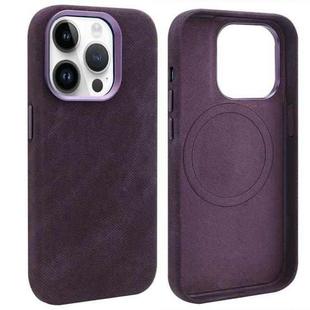 For iPhone 13 Pro VIETAO Retro Denim Texture PU Leather MagSafe Phone Case(Dark Purple)