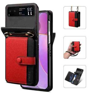 For Motorola Razr 40 Crossbody Color Matching Folding Phone Case(Red)