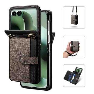 For Motorola Razr 60 Ultra / Ultra 2025 Crossbody Color Matching Folding Phone Case(Dark Grey)
