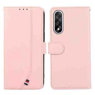 For OnePlus Nord 5 ABEEL Delicate Texture Splicing RFID Leather Phone Case(Pink)