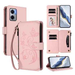 For Redmi 10 5G / Redmi 11 Prime 5G Butterfly Love Flower Multi-card Zipper Wallet Leather Phone Case(Pink)