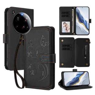 For Xiaomi 15 Ultra Butterfly Love Flower Multi-card Zipper Wallet Leather Phone Case(Black)