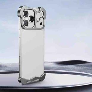 For iPhone 17 Pro Frameless Metal Corner Pad Phone Case with Lens Film(Grey)