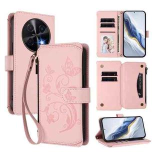 For Huawei nova 12i 4G / 13i  4G Butterfly Love Flower Multi-card Zipper Wallet Leather Phone Case(Pink)