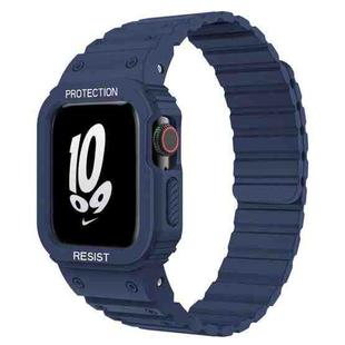 For Apple Watch 38 / 41mm xDfind Magnetic Silicone Watch Band with Integrated Watch Cover(Blue)