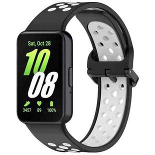For Samsung Galaxy Fit 3 xDfind Two Color Silicone Breathable Watch Band(Black White)