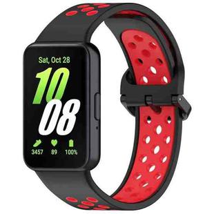 For Samsung Galaxy Fit 3 xDfind Two Color Silicone Breathable Watch Band(Black Red)