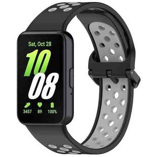For Samsung Galaxy Fit 3 xDfind Two Color Silicone Breathable Watch Band(Black Grey)