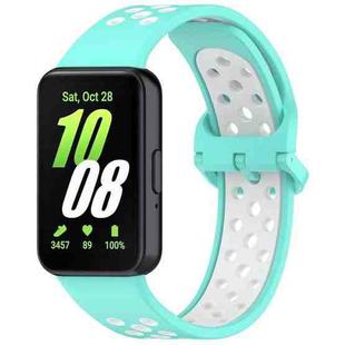 For Samsung Galaxy Fit 3 xDfind Two Color Silicone Breathable Watch Band(Teal White)