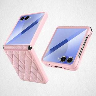 For Samsung Galaxy Z Flip7 5G Integrated Full Coverage Diamond Texture Phone Case(Pink)