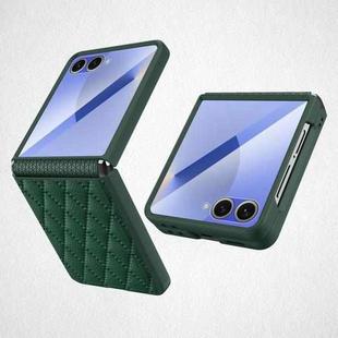 For Samsung Galaxy Z Flip7 5G Integrated Full Coverage Diamond Texture Phone Case(Green)