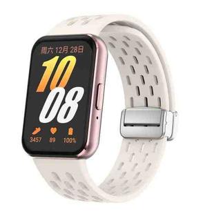 For Samsung Galaxy Fit 3 xDfind Mesh Magnetic Silver Buckle Silicone Watch Strap(Starlight)