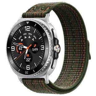 For Samsung Galaxy Watch8 / 8 Classic xDfind Nylon Hook and Loop Fastener Watch Band(Dark Green Orange)