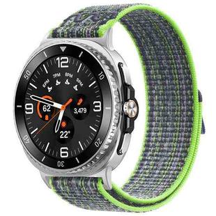 For Samsung Galaxy Watch8 / 8 Classic xDfind Nylon Hook and Loop Fastener Watch Band(Lime Green Blue)