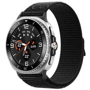 For Samsung Galaxy Watch8 / 8 Classic xDfind Nylon Hook and Loop Fastener Watch Band(Dark Black)