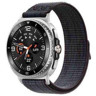 For Samsung Galaxy Watch8 / 8 Classic xDfind Nylon Hook and Loop Fastener Watch Band(Black Blue)