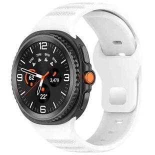 For Samsung Galaxy Watch Ultra/Ultra 2025 xDfind Round Dots Silver Stud Buckle Silicone Watch Band(White)
