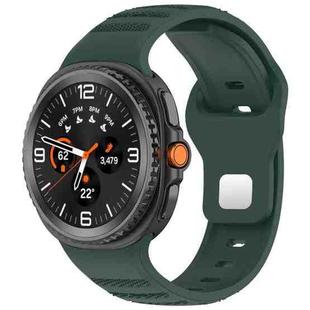 For Samsung Galaxy Watch Ultra/Ultra 2025 xDfind Round Dots Silver Stud Buckle Silicone Watch Band(Dark Green)