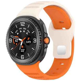 For Samsung Galaxy Watch Ultra/Ultra 2025 xDfind Round Dots Silver Stud Buckle Silicone Watch Band(Orange Starlight)