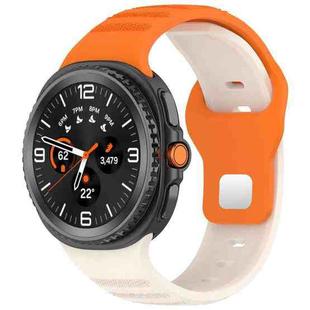 For Samsung Galaxy Watch Ultra/Ultra 2025 xDfind Round Dots Silver Stud Buckle Silicone Watch Band(Starlight Orange)