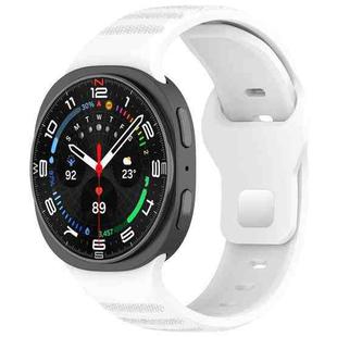 For Samsung Galaxy Watch8 / 8 Classic xDfind Round Dots Silver Stud Buckle Silicone Watch Band(White)