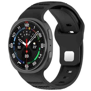 For Samsung Galaxy Watch8 / 8 Classic xDfind Round Dots Silver Stud Buckle Silicone Watch Band(Black)