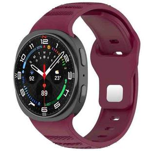 For Samsung Galaxy Watch8 / 8 Classic xDfind Round Dots Silver Stud Buckle Silicone Watch Band(Wine Red)