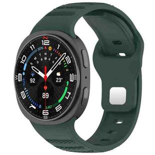 For Samsung Galaxy Watch8 / 8 Classic xDfind Round Dots Silver Stud Buckle Silicone Watch Band(Dark Green)