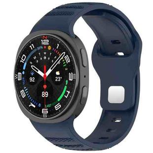 For Samsung Galaxy Watch8 / 8 Classic xDfind Round Dots Silver Stud Buckle Silicone Watch Band(Midnight Blue)
